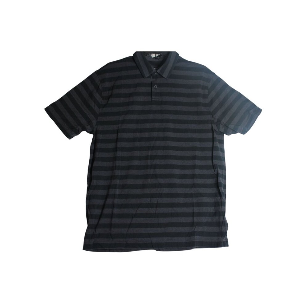 Under Armour Heatgear Loose Black Grey Stripe Golf Polo Shirt Men's Large